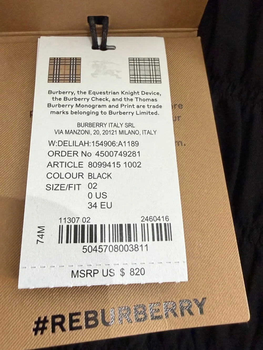 Burberry Black Sleeveless Midi Dress with Wide Straps NEW 2 - Picture 9 of 10